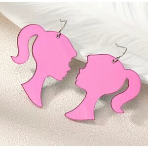 Barbie Mirror Pink Drop Earrings